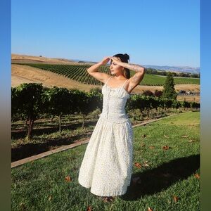 Free people drop waist floral Sundress with Spaghetti Straps